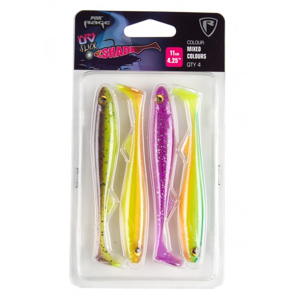 Fox Rage Slick Shad Mixed Colour Pack 9cm 3.5"