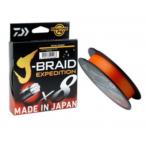 Tresse Daiwa J-Braid Expedition Smash Orange 150m – Tresse ultra-résistante et visible pour toutes les pêches