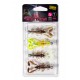 Fox Rage Ultra UV Micro Critter Mixed Colour Loaded Lure Pack 5cm 3g hook 4 4pcs.