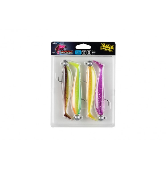 Fox Rage Ultra UV Zander Pro Shad Loaded Lure Packs 3/0 10cm 10g 4pcs
