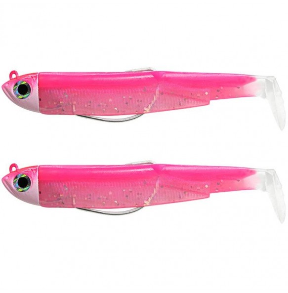 Kit Leurre Souple Arme Fiiish Double Combo Black Minnow 70mm 3gr + Tete Plombee Shore