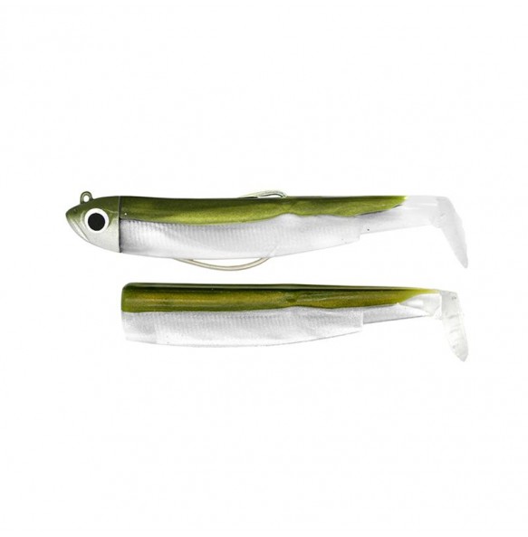 Kit Leurre Souple Armé Fiiish Combo Black Minnow 105 + Tête Plombée Shore 8GR