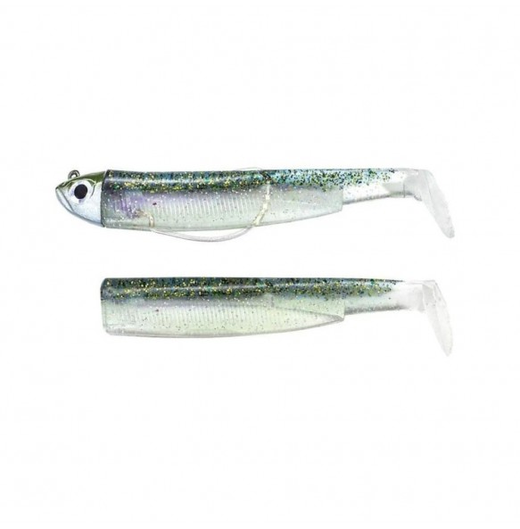 Kit Leurre Souple Arme Fiiish Combo Black Minnow 120mm + Tete Plombee Shore 12gr