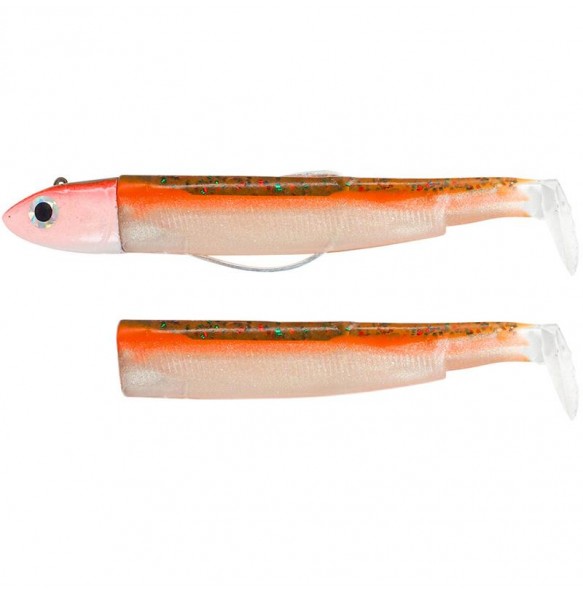 Kit Leurre Souple Arme Fiiish Combo Black Minnow 120MM + Tete Plombee Off Shore 25GR