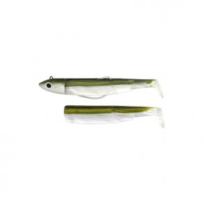 Kit Leurre Souple Arme Fiiish Combo Black Minnow 140mm + Tete Plombee Off Shore 40gr