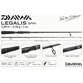 Daiwa Legalis Spin 2,40 m – 5-20 g 2 sec