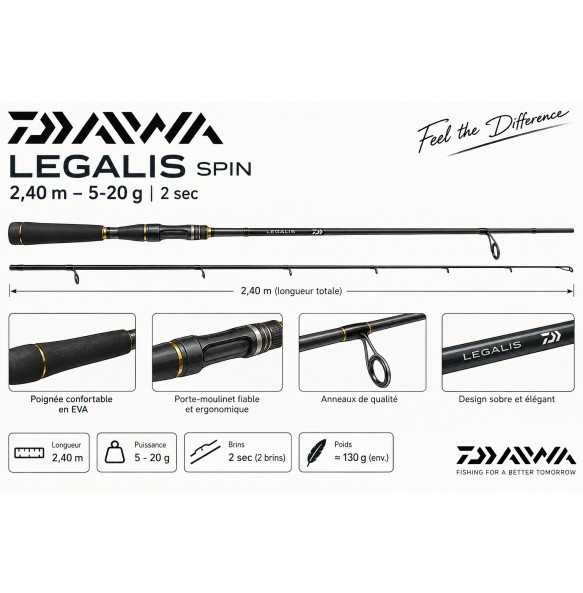 Daiwa Legalis Spin 2,40 m – 5-20 g 2 sec