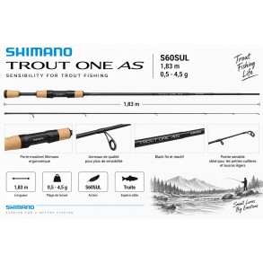 Shimano Canne Trout One AS S60SUL 1,83m 0,5-4,5g