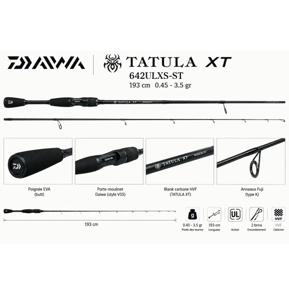 Daiwa Tatula XT 642ULXS-ST 193cm 0.45-3.5gr