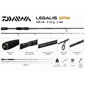 Daiwa Legalis Spin 190 cm 2-12 g 2 sec
