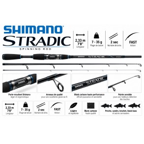 Shimano Canne Stradic Spinning FAST 2,33m 7'8'' 7-35g 2pc