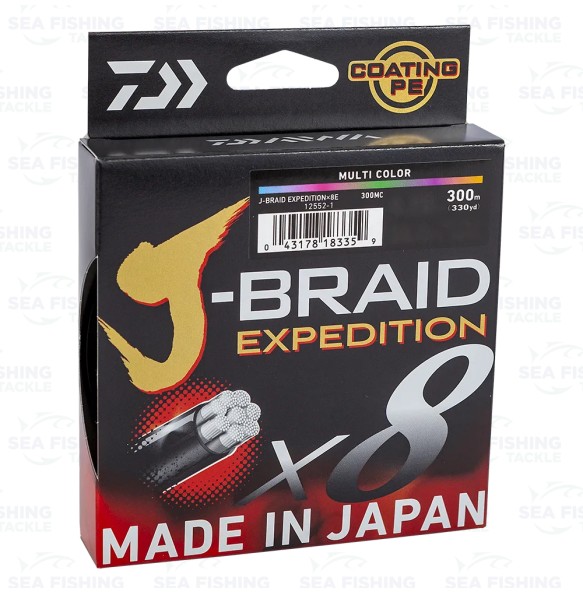 J-Braid Exp X8 300 M Multicolor Tresse Daiwa