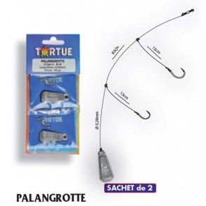 GAMBE DE PECHE TORTUE PALANGROTTE 30GR / HAMECON 8 ET 10 / 2PCS