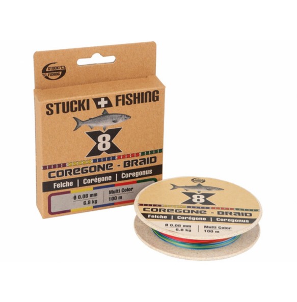 Tresse Stucki Fishing Coregone Braid X8 Multicolor 100m
