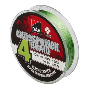 DAM TRESSE CROSSPOWER 4-BRAID 150M / 0.10MM / 4.5KG / GRENN